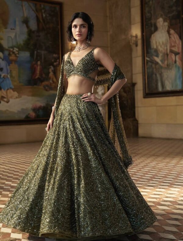 Embroidered Lehenga Set with Zari Work